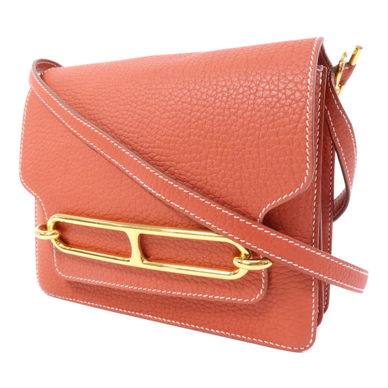 HERMES Clemence皮革 Roulis 23金扣肩背袋-2