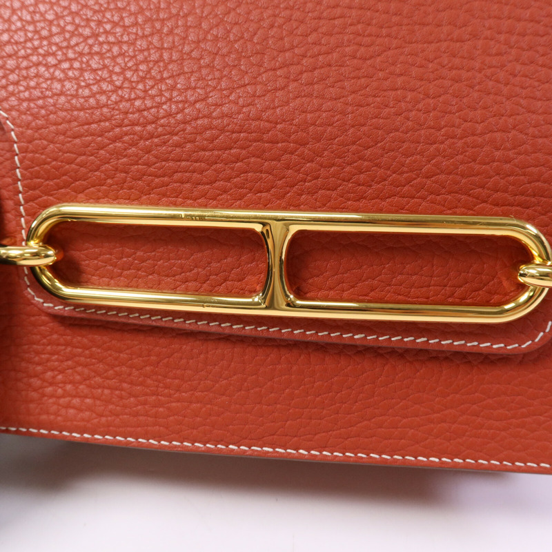 HERMES Clemence皮革 Roulis 23金扣肩背袋-6