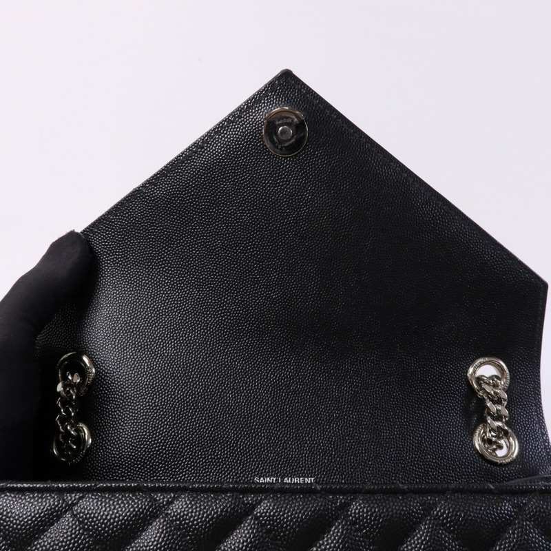 SAINT LAURENT 牛皮皮革Envelope Medium銀扣鏈帶肩背袋-14