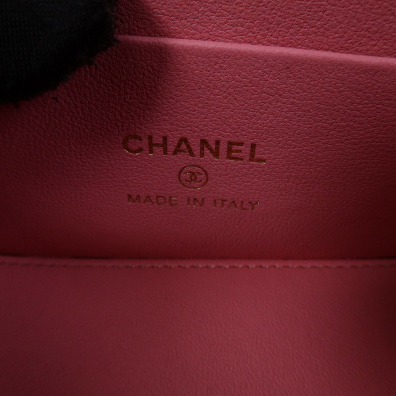 CHANEL 羊皮皮革Vanity Case With Top Handle金扣鏈帶肩背袋-5