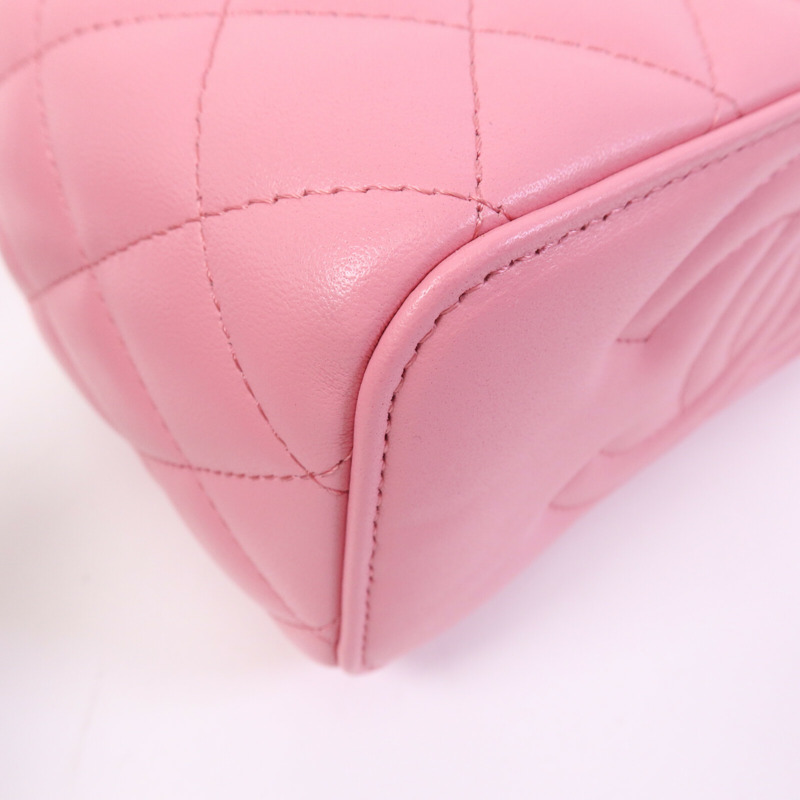 CHANEL 羊皮皮革Vanity Case With Top Handle金扣鏈帶肩背袋-11