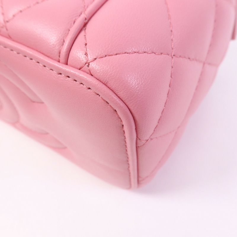 CHANEL 羊皮皮革Vanity Case With Top Handle金扣鏈帶肩背袋-12