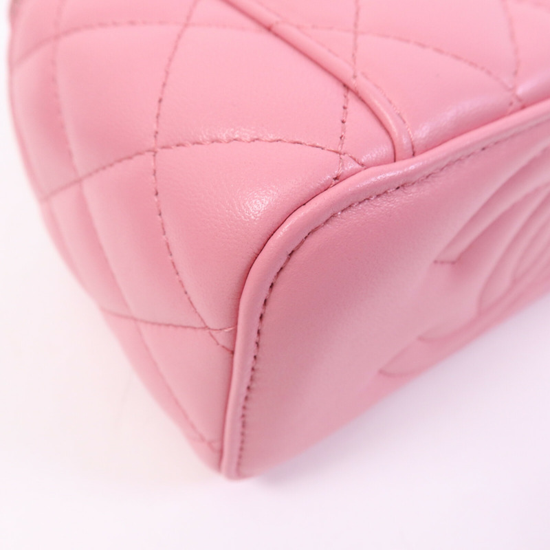 CHANEL 羊皮皮革Vanity Case With Top Handle金扣鏈帶肩背袋-13