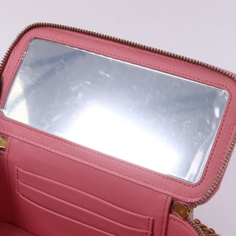 CHANEL 羊皮皮革Vanity Case With Top Handle金扣鏈帶肩背袋-14