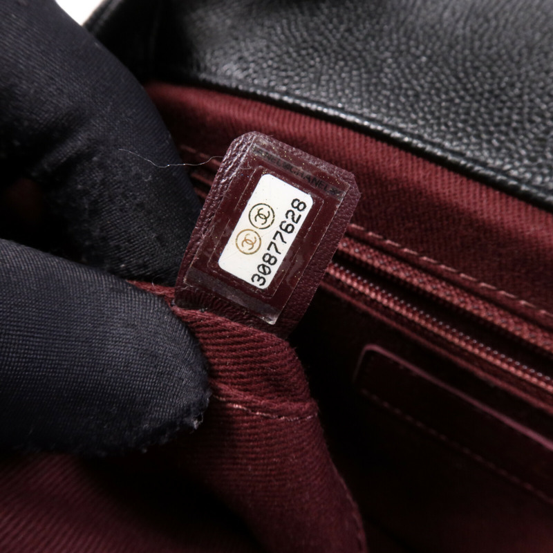 CHANEL 牛皮皮革Business Affinity Small金扣鏈帶手挽肩背兩用袋-7