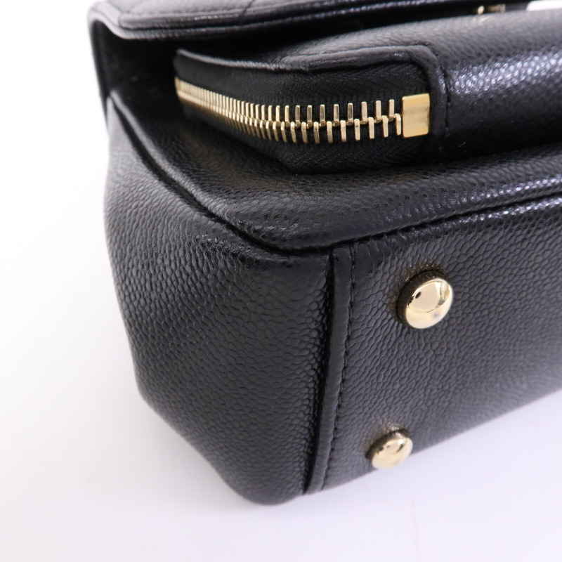 CHANEL 牛皮皮革Business Affinity Small金扣鏈帶手挽肩背兩用袋-11