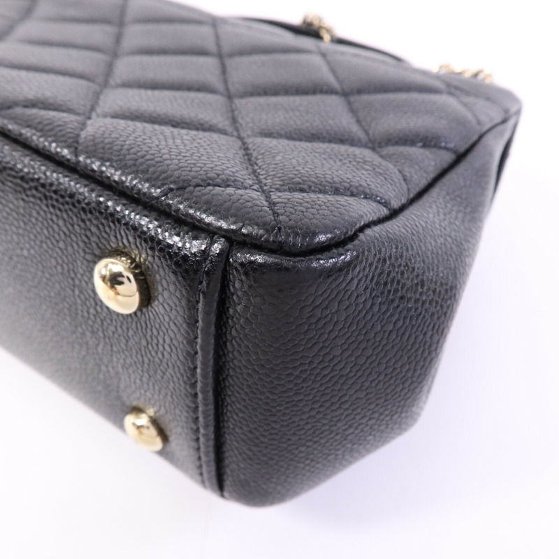 CHANEL 牛皮皮革Business Affinity Small金扣鏈帶手挽肩背兩用袋-12