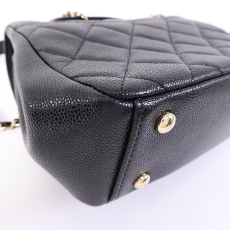 CHANEL 牛皮皮革Business Affinity Small金扣鏈帶手挽肩背兩用袋-13