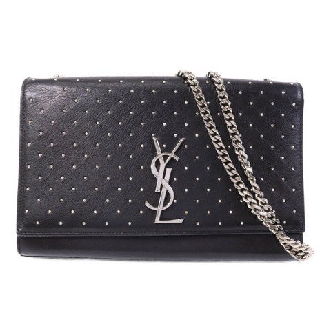 SAINT LAURENT 牛皮皮革Chain Shoulder Bag銀扣鏈帶肩背袋