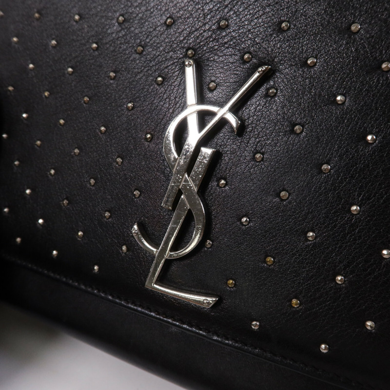 SAINT LAURENT 牛皮皮革Chain Shoulder Bag銀扣鏈帶肩背袋-6