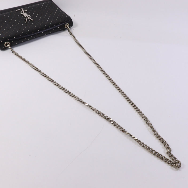 SAINT LAURENT 牛皮皮革Chain Shoulder Bag銀扣鏈帶肩背袋-8
