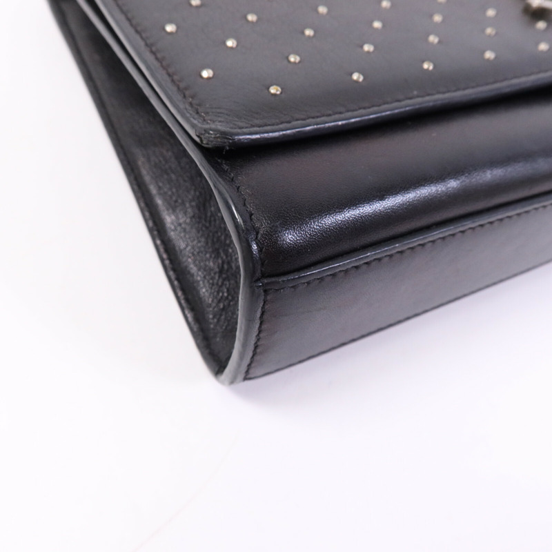 SAINT LAURENT 牛皮皮革Chain Shoulder Bag銀扣鏈帶肩背袋-10