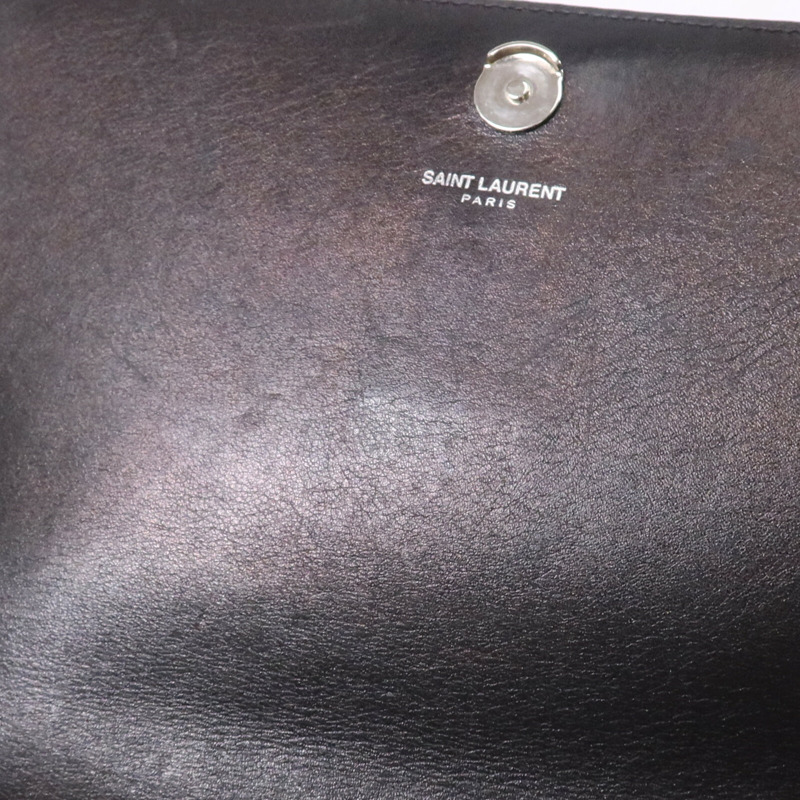 SAINT LAURENT 牛皮皮革Chain Shoulder Bag銀扣鏈帶肩背袋-21