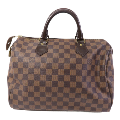 LOUIS VUITTON Damier Speedy 30金扣手挽袋