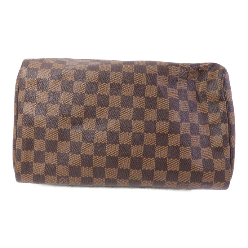 LOUIS VUITTON Damier Speedy 30金扣手挽袋-3