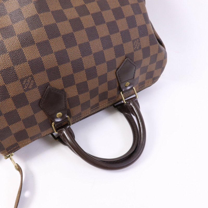 LOUIS VUITTON Damier Speedy 30金扣手挽袋-8