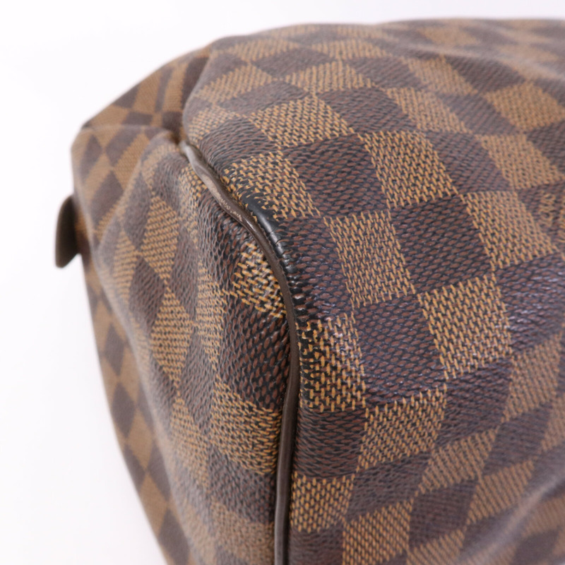 LOUIS VUITTON Damier Speedy 30金扣手挽袋-10