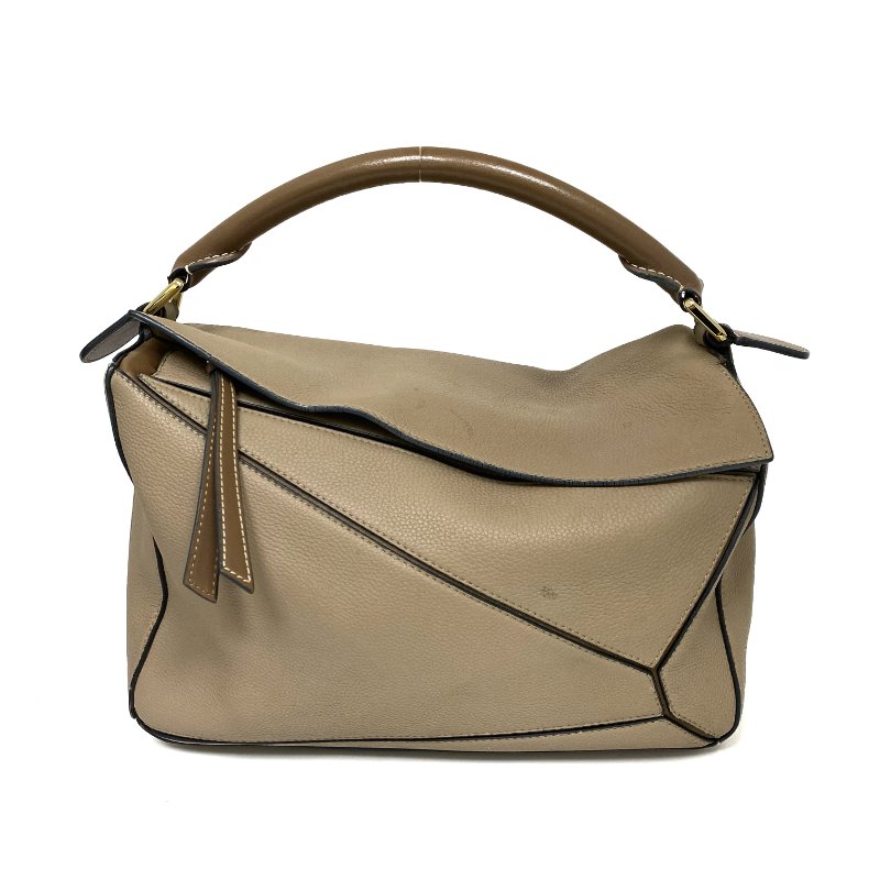 △ Loewe 羅意威 Beige Calfskin Puzzle 2 Way Bag #M 淺褐色小牛皮兩用袋 - 267005214-1