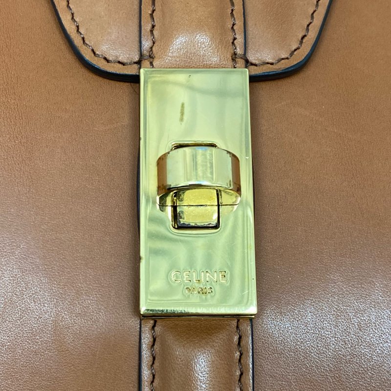 △ Celine 思琳 Brown Calfskin Medium 16 2 Way Bag 啡色小牛皮兩用袋 - 267005525-16