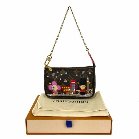 △ Louis Vuitton 路易威登 Brown Coated Canvas Monogram Vivienne Mini Pochette Accessoire Hand Bag M80863 啡色塗層帆布經典老花手袋 - 267005378