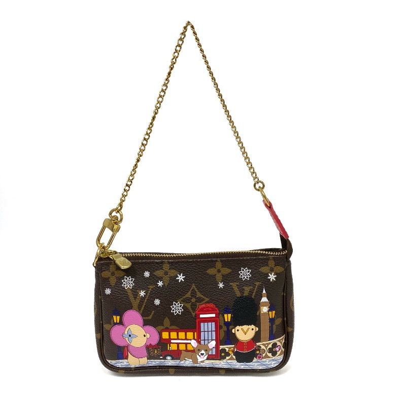 △ Louis Vuitton 路易威登 Brown Coated Canvas Monogram Vivienne Mini Pochette Accessoire Hand Bag M80863 啡色塗層帆布經典老花手袋 - 267005378-1