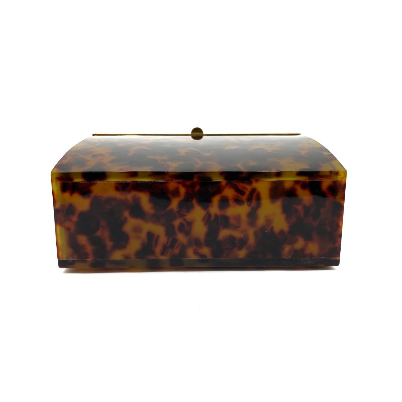 △ Chanel 香奈兒 Brown Tortoiseshell Gold Tone Metal Plexiglass CC Evening Box Chain Crossbody Bag 97P 啡色玳瑁金色金屬鎖鏈斜背盒子97P - 267005627-4