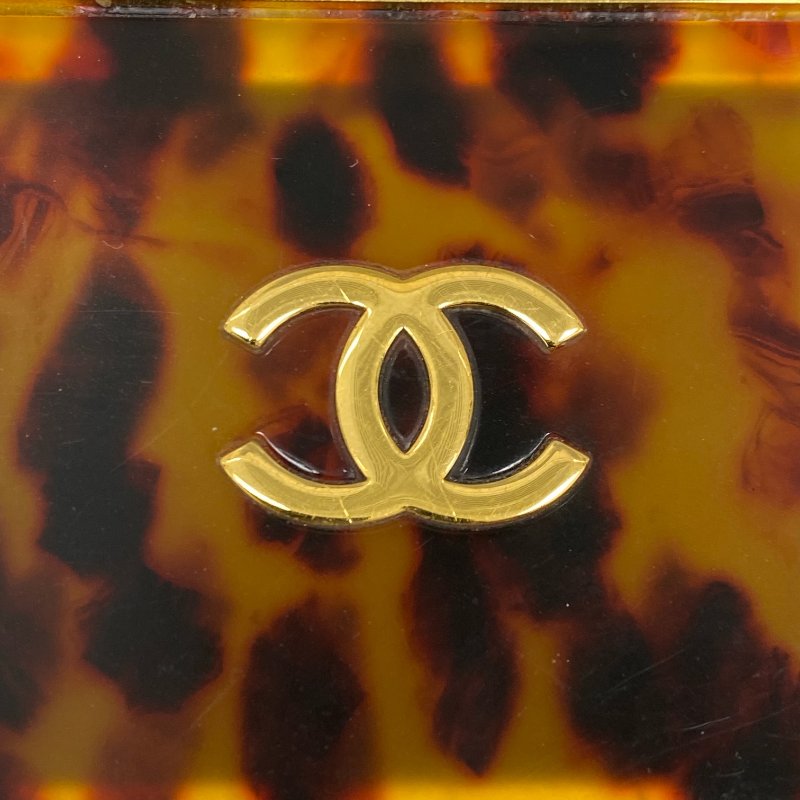 △ Chanel 香奈兒 Brown Tortoiseshell Gold Tone Metal Plexiglass CC Evening Box Chain Crossbody Bag 97P 啡色玳瑁金色金屬鎖鏈斜背盒子97P - 267005627-11