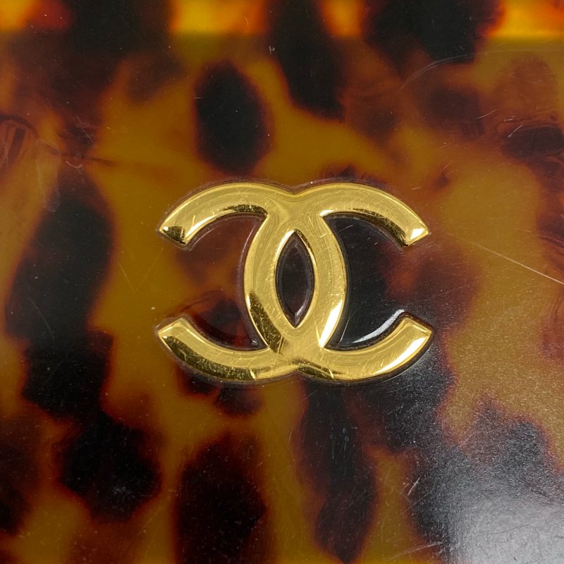 △ Chanel 香奈兒 Brown Tortoiseshell Gold Tone Metal Plexiglass CC Evening Box Chain Crossbody Bag 97P 啡色玳瑁金色金屬鎖鏈斜背盒子97P - 267005627-13