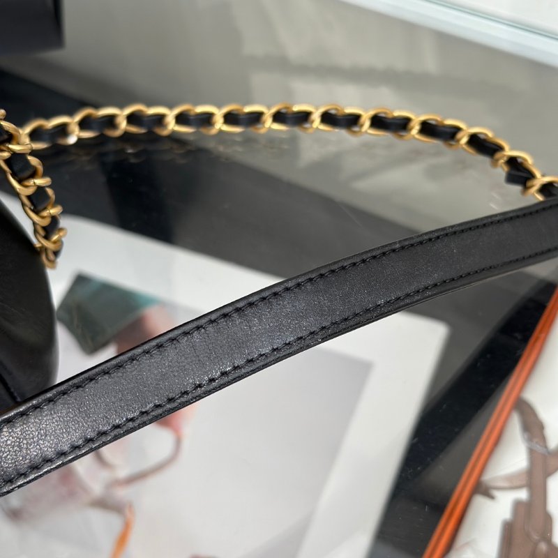 CHANEL 23C季節款口蓋包Mini CF20 - 黑金-6