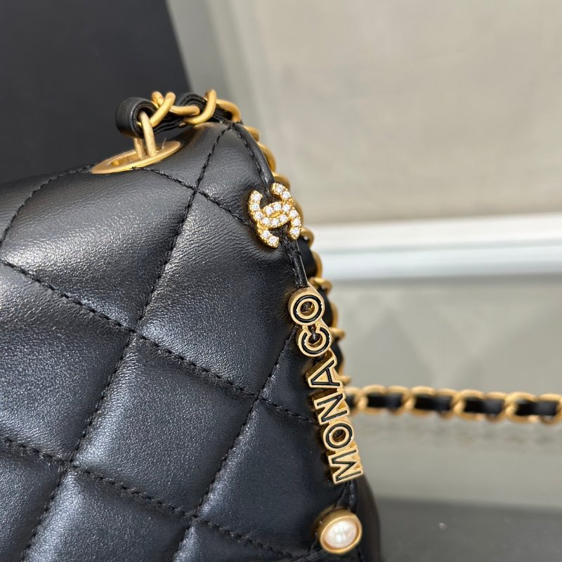 CHANEL 23C季節款口蓋包Mini CF20 - 黑金-8