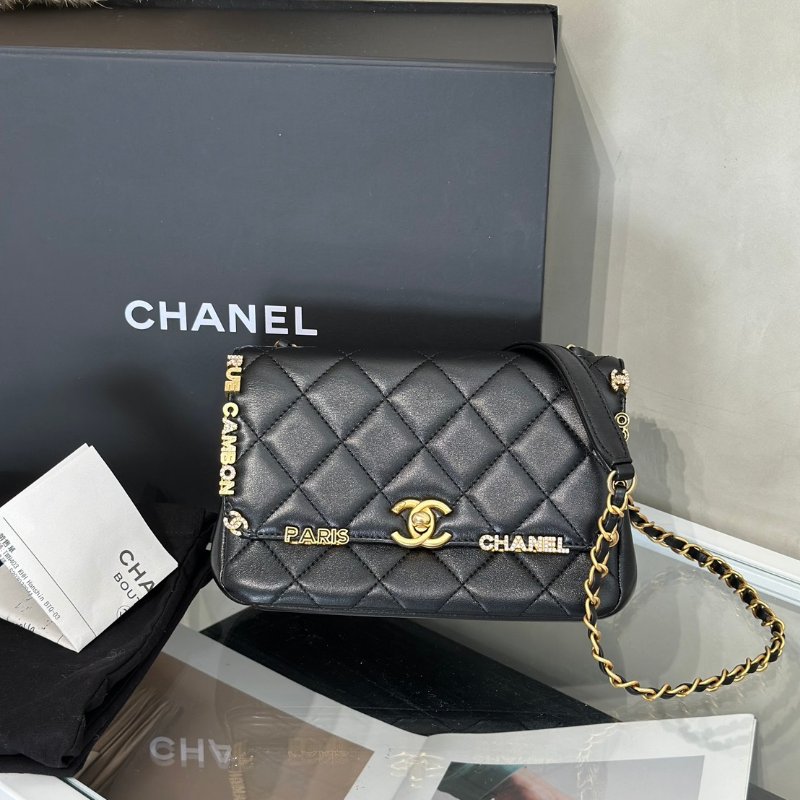 CHANEL 23C季節款口蓋包Mini CF20 - 黑金-11