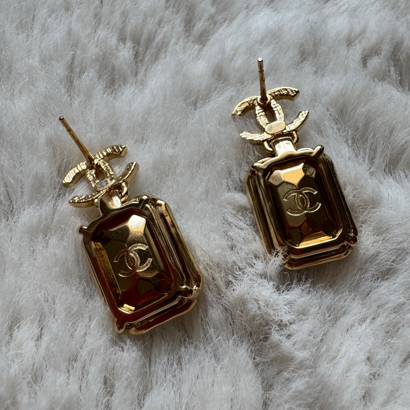 CHANEL 毛呢鑽石切割耳環-new jeans mini 同款-2