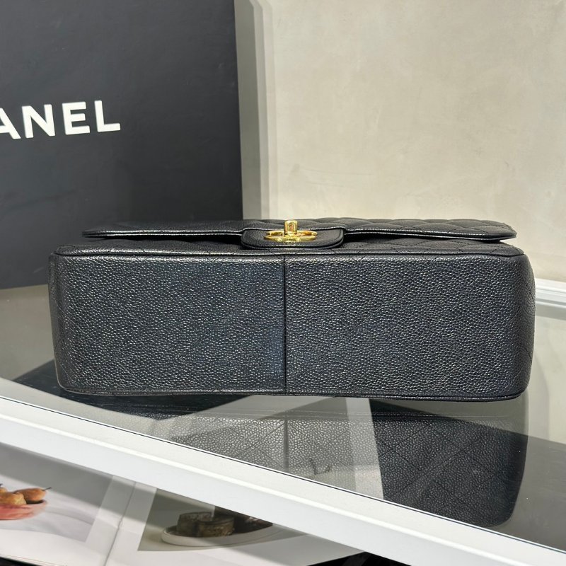 CHANEL 經典口蓋包Jumbo CF30 - 黑金18開-5