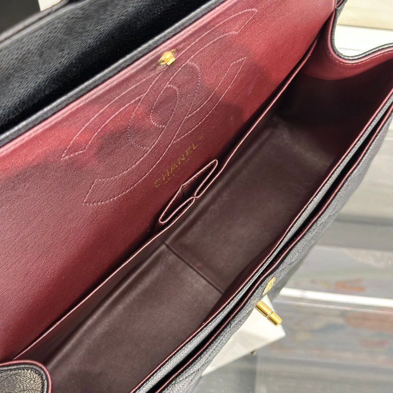 CHANEL 經典口蓋包Jumbo CF30 - 黑金18開-6