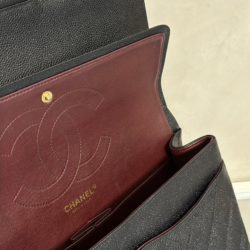 CHANEL 經典口蓋包Jumbo CF30 - 黑金18開-8