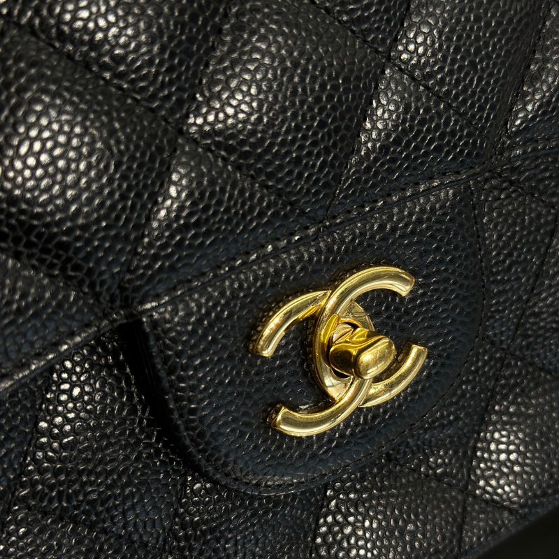 CHANEL 經典口蓋包Jumbo CF30 - 黑金18開-9