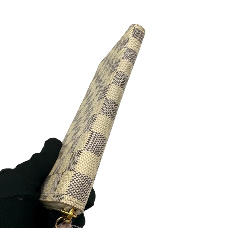 【美收精品】Louis Vuitton 白棋盤格紋拉鍊長夾 C-295【隔月月中將轉賣至日本 上架期限30天】-4