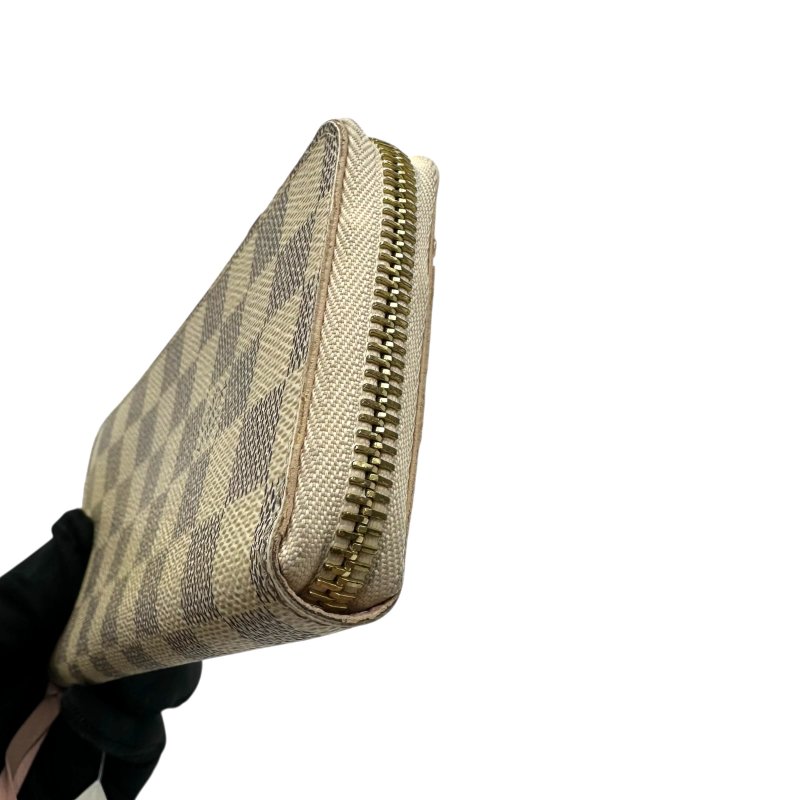 【美收精品】Louis Vuitton 白棋盤格紋拉鍊長夾 C-295【隔月月中將轉賣至日本 上架期限30天】-6