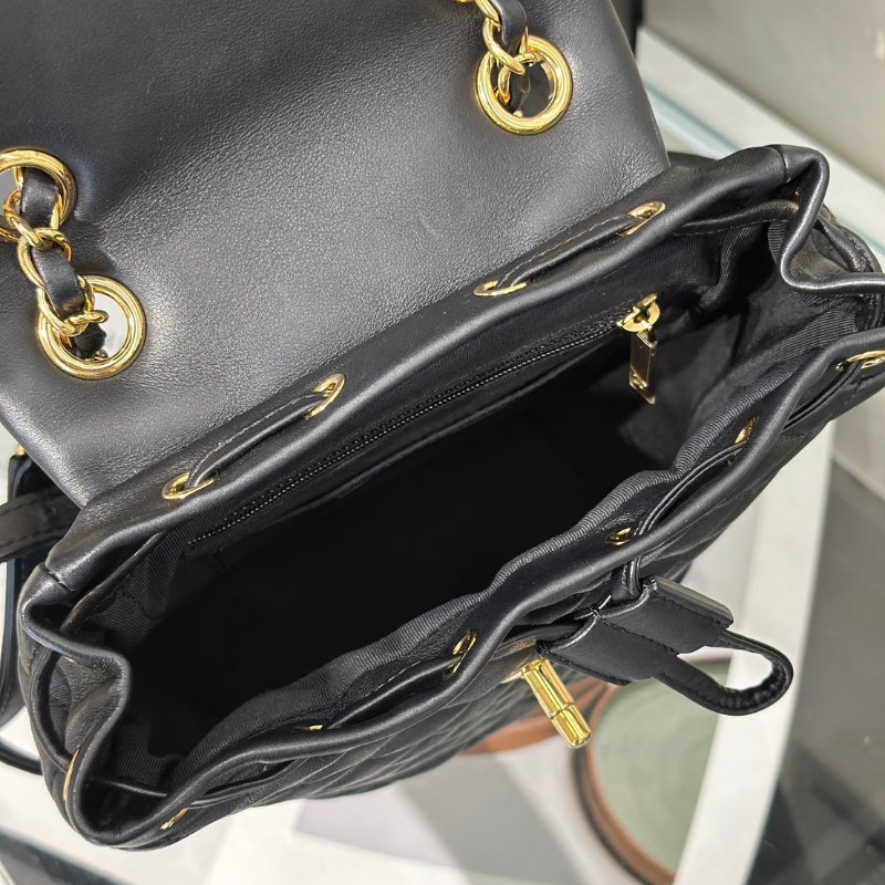 CHANEL 薩爾茨堡雙肩包 - 小號黑金26開-7