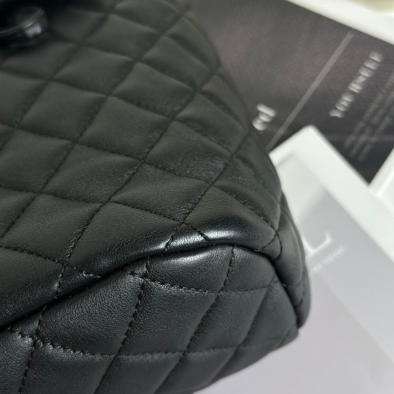 CHANEL 薩爾茨堡雙肩包 - 小號黑金26開-9