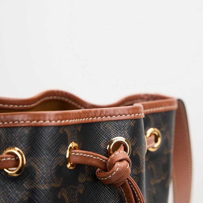 二手Celine 老花抽繩水桶包-1