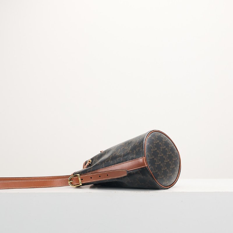 二手Celine 老花抽繩水桶包-3