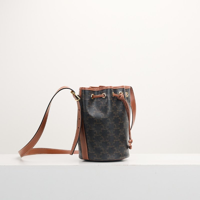 二手Celine 老花抽繩水桶包-4