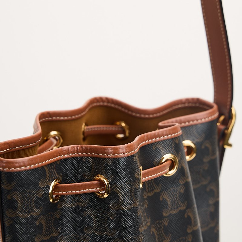 二手Celine 老花抽繩水桶包-5