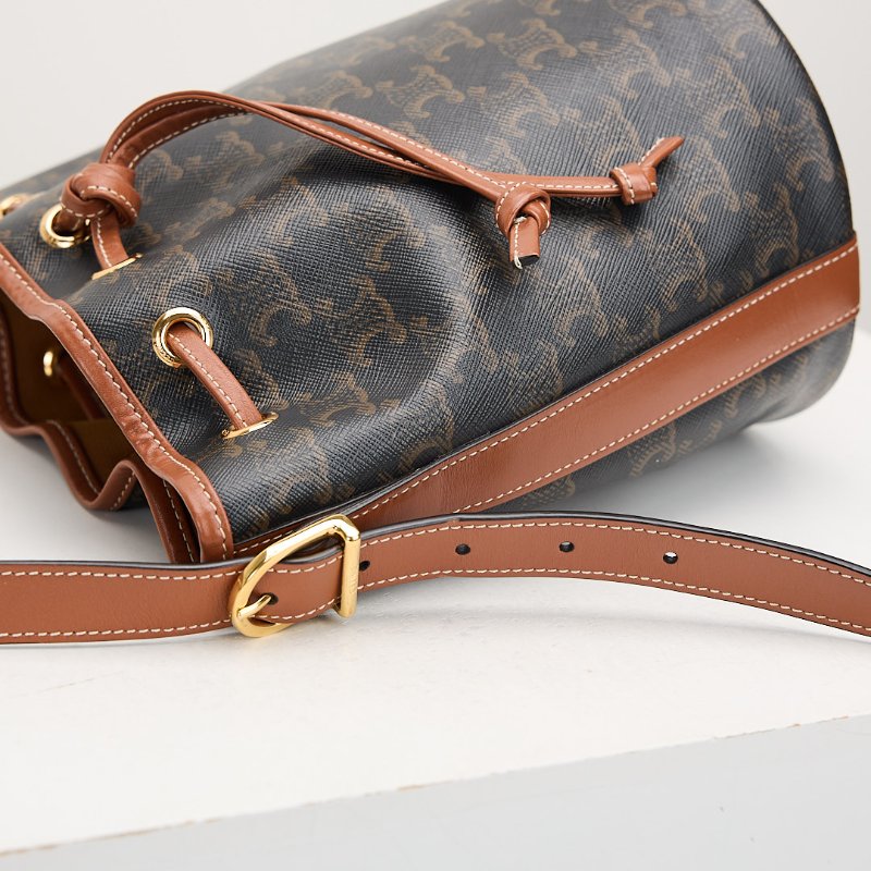 二手Celine 老花抽繩水桶包-6