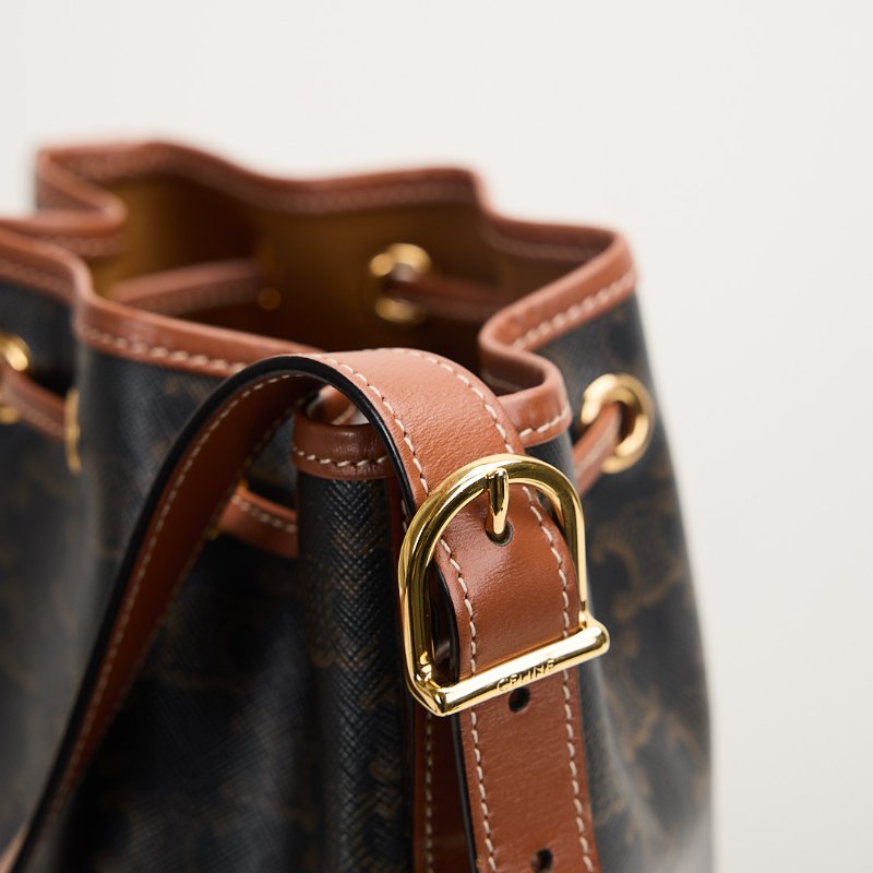 二手Celine 老花抽繩水桶包-10