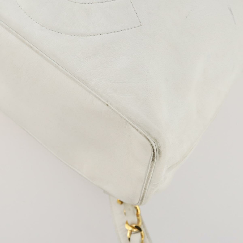 【日本直送】香奈兒白色金色雙C皮革雙肩包,正品編號gh1739-13