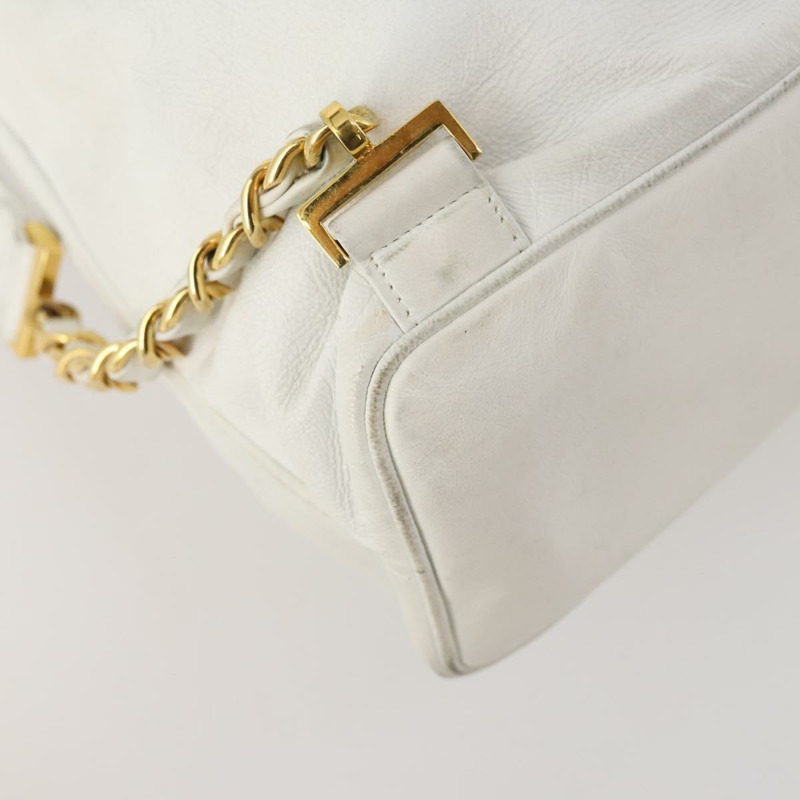 【日本直送】香奈兒白色金色雙C皮革雙肩包,正品編號gh1739-16