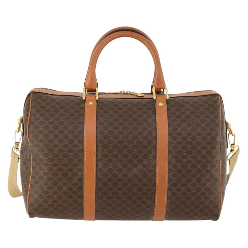 【日本直送】CELINE Macadam帆布波士頓包 PVC皮革 兩用 棕色金色 正品 LNZ024V-1