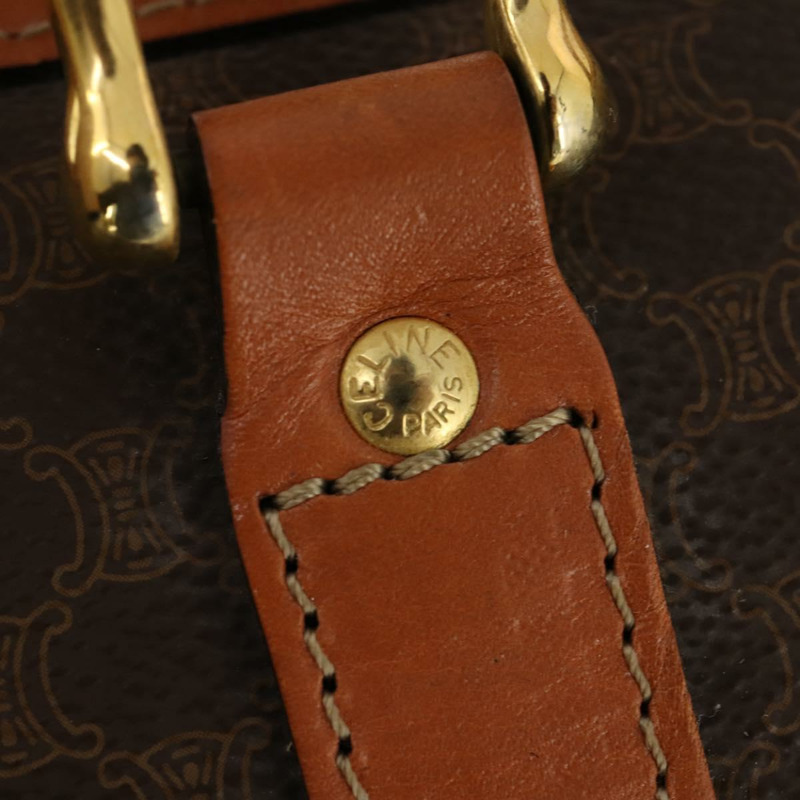 【日本直送】CELINE Macadam帆布波士頓包 PVC皮革 兩用 棕色金色 正品 LNZ024V-17